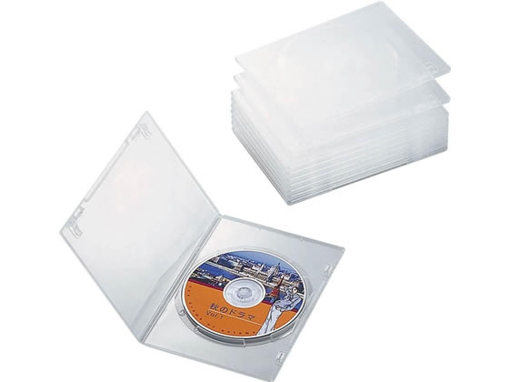 エレコム DVDスリムトールケース 10枚パック クリア CCD-DVDS03CR 1パック(ご注文単位1パック)【直送品】