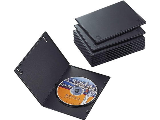 エレコム DVDスリムトールケース 10枚パック ブラック CCD-DVDS03BK 1パック(ご注文単位1パック)【直送品】