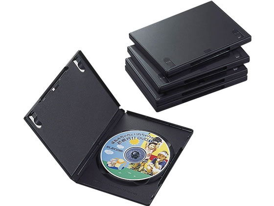エレコム DVDトールケース 5枚パック ブラック CCD-DVD02BK 1袋(ご注文単位1袋)【直送品】