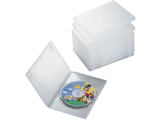 エレコム DVDトールケース 10枚パック・クリア CCD-DVD03CR 1セット(ご注文単位1セット)【直送品】