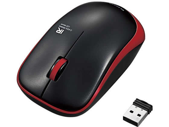 エレコム 無線IRマウス(3ボタン) レッド M-IR07DRRD 1個(ご注文単位1個)【直送品】