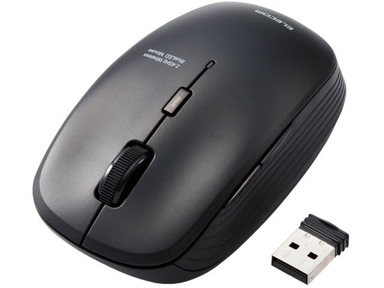エレコム ワイヤレスマウス 抗菌 BlueLED 5ボタン 静音 M-BL21DBSKBK 1個(ご注文単位1個)【直送品】