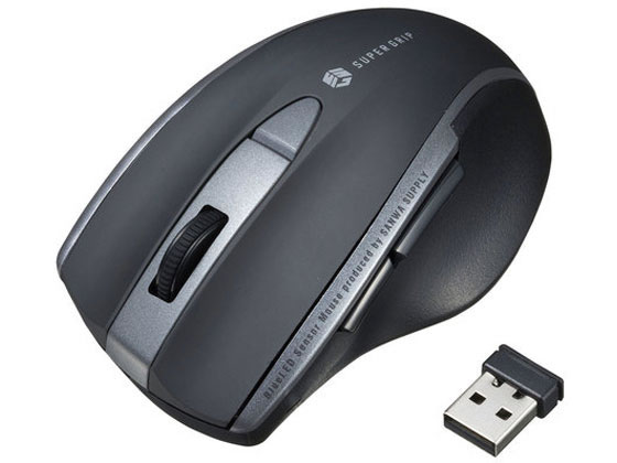 サンワサプライ 静音ワイヤレスブルーLEDマウス5ボタンブラック MA-WBL166BK 1個(ご注文単位1個)【直送品】