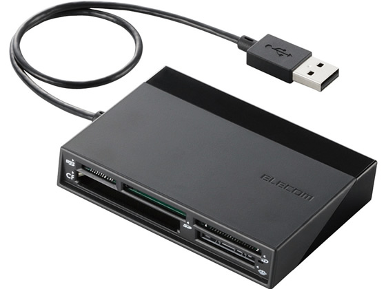 エレコム 48+5メディア USBハブ付きメモリリーダライタ ブラック MR-C24BK 1個(ご注文単位1個)【直送品】