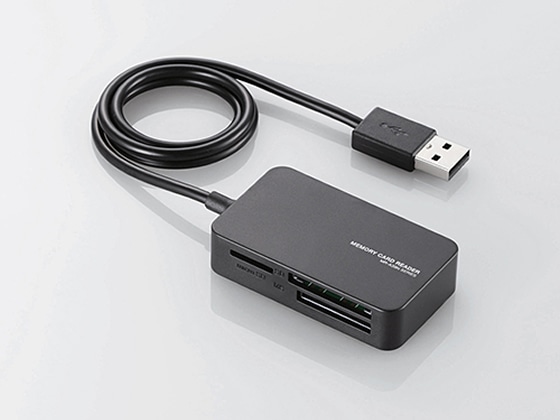 エレコム 48+6 メモリリーダライタ SD+MS+CF対応 ブラック 1個(ご注文単位1個)【直送品】