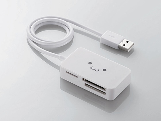 エレコム 48+6 メモリリーダライタ SD+MS+CF対応 ホワイト 1個(ご注文単位1個)【直送品】