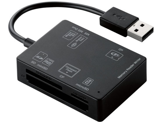 エレコム 56+2メディア対応メモリカードリーダー ブラック MR-A012BK 1個(ご注文単位1個)【直送品】
