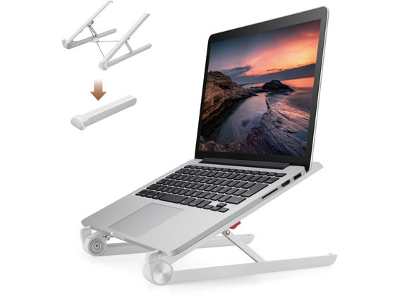 エレコム ポータブルノートPCスタンド 2段階 ホワイト PCA-LTSC2WH 1個（ご注文単位1個)【直送品】