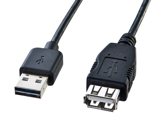サンワサプライ USB延長ケーブル A-Aメス 0.5m ブラック KU-REN05 1本（ご注文単位1本)【直送品】