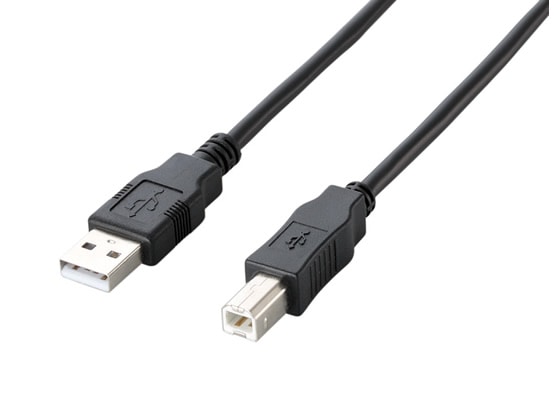 エレコム エコUSB2.0ケーブル A-Bタイプ 1m ブラック U2C-JB10BK 1本（ご注文単位1本)【直送品】