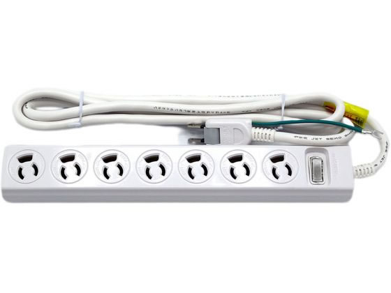 星光商事 ロック式3芯集中スイッチ付き OAタップ SK-7T3L02W 1個(ご注文単位1個)【直送品】