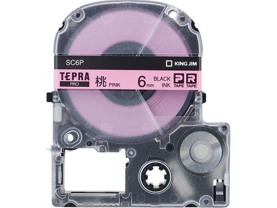 キングジム PROテープカートリッジ 6mm ピンク 黒文字 SC6P 1個(ご注文単位1個)【直送品】