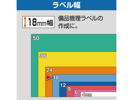 キングジムテープカートリッジ強粘着ラベル18mm白 赤文字 SS18RW 1個（ご注文単位1個)【直送品】