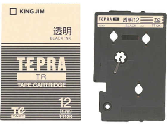 キングジム TR用テープ 12mm 透明光沢 黒文字 TT12K 1個(ご注文単位1個)【直送品】