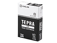 キングジム TR用テープ 12mm 白 黒文字 TC12S 1個(ご注文単位1個)【直送品】