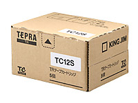 キングジム テプラTR用テープ 12mm 白 黒文字 5個 TC12S 1箱(ご注文単位1箱)【直送品】