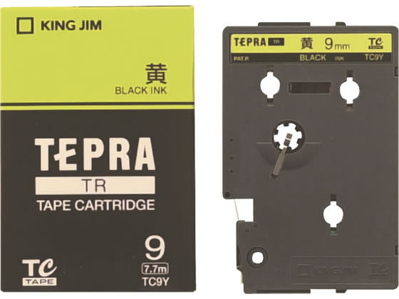キングジム TR用テープ パステル 9mm 黄 黒文字 TC9Y 1個(ご注文単位1個)【直送品】