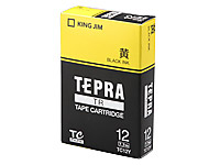 キングジム TR用テープ パステル 12mm 黄 黒文字 TC12Y 1個(ご注文単位1個)【直送品】