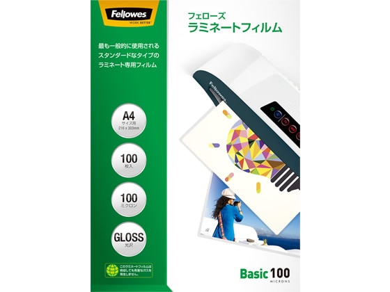 フェローズ ラミネートフィルムA4サイズ 100ミクロン 100枚 5847701 1箱(ご注文単位1箱)【直送品】