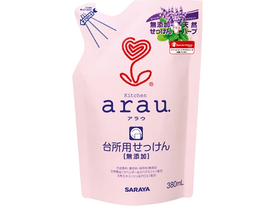 サラヤ アラウ. 台所用せっけん詰替 380mL 1パック（ご注文単位1パック)【直送品】