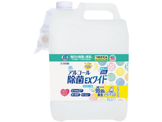 アース製薬 ヘルパータスケ らくハピ アルコール除菌 替 5L 1個(ご注文単位1個)【直送品】