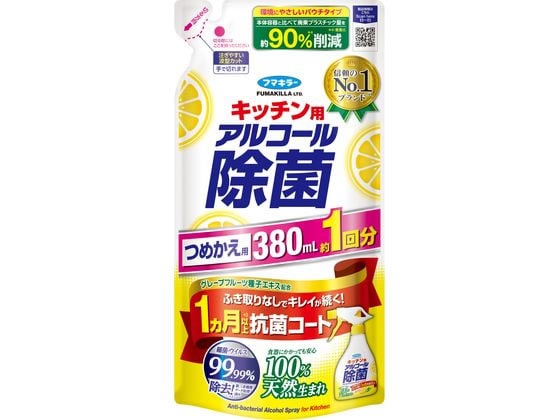 フマキラー キッチン用アルコール除菌SPつめかえ用380ml 1個(ご注文単位1個)【直送品】