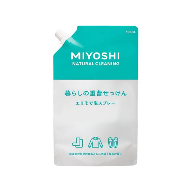 ミヨシ石鹸 暮らしの重曹せっけん エリそで泡スプレー スパウト 1パック(ご注文単位1パック)【直送品】
