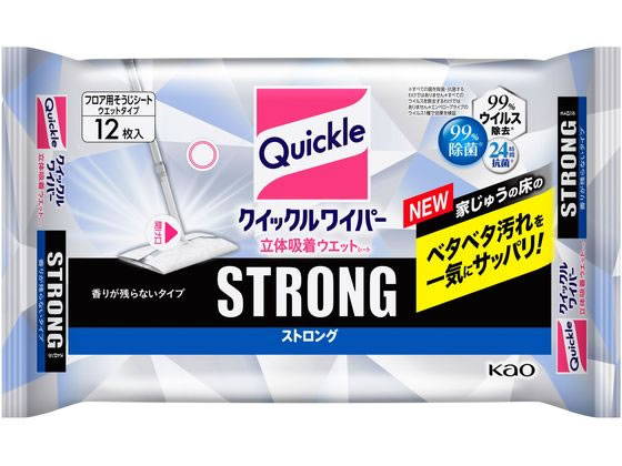 KAO クイックルワイパー 立体吸着ウエットシート ストロング 12枚 1個（ご注文単位1個)【直送品】