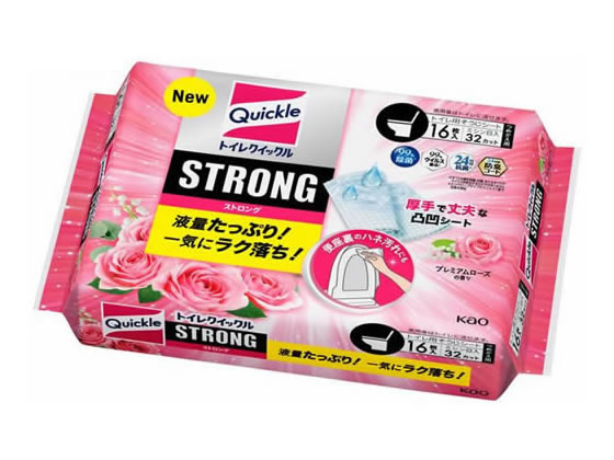 KAO トイレクイックル ストロング プレミアムローズの香り 詰替 16枚入 1パック(ご注文単位1パック)【直送品】