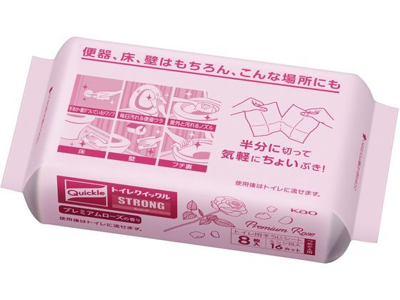 KAO トイレクイックル ストロング プレミアムローズの香り 詰替 16枚入 1パック(ご注文単位1パック)【直送品】