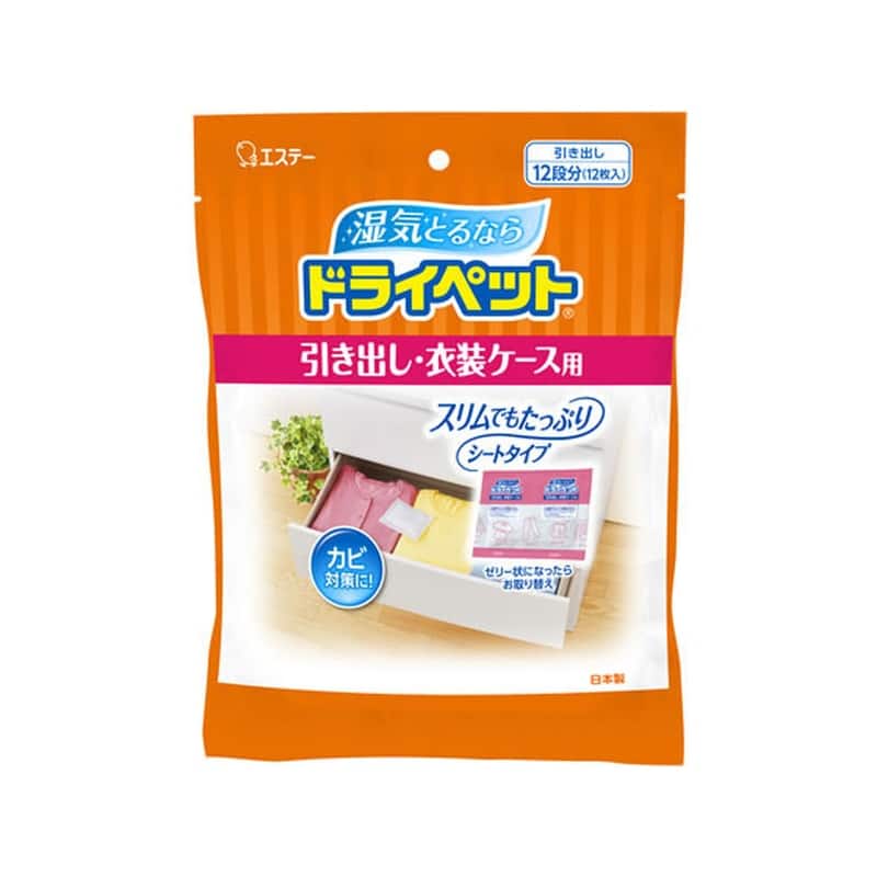 エステー ドライペット 引き出し・衣装ケース用 お徳用12シート入 1箱(ご注文単位1箱)【直送品】