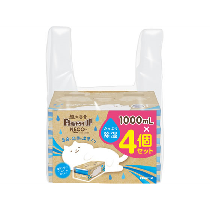 白元アース ドライ&ドライUP NECO 1000mL×4個セット 1セット(ご注文単位1セット)【直送品】