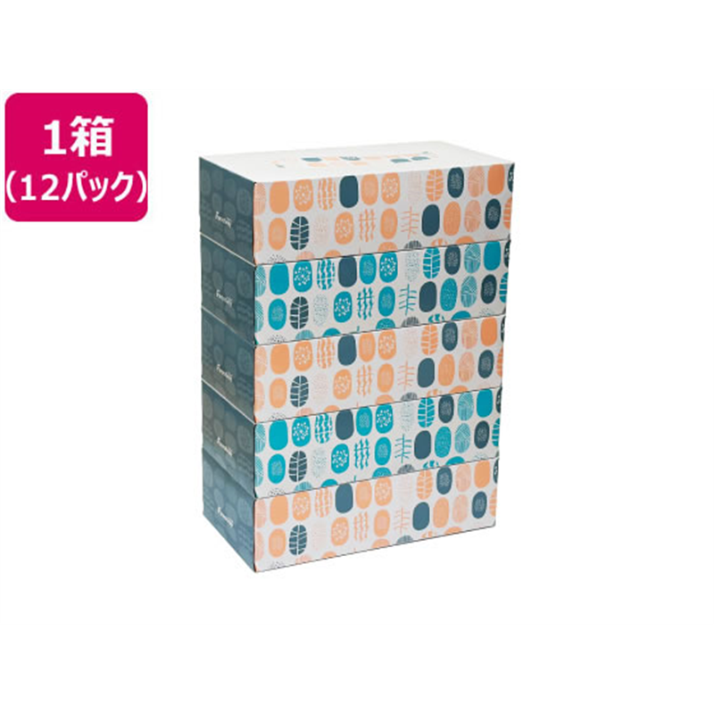 Forestway ティッシュペーパー ノルディック 200組 5個×12パック 1箱（ご注文単位1箱)【直送品】