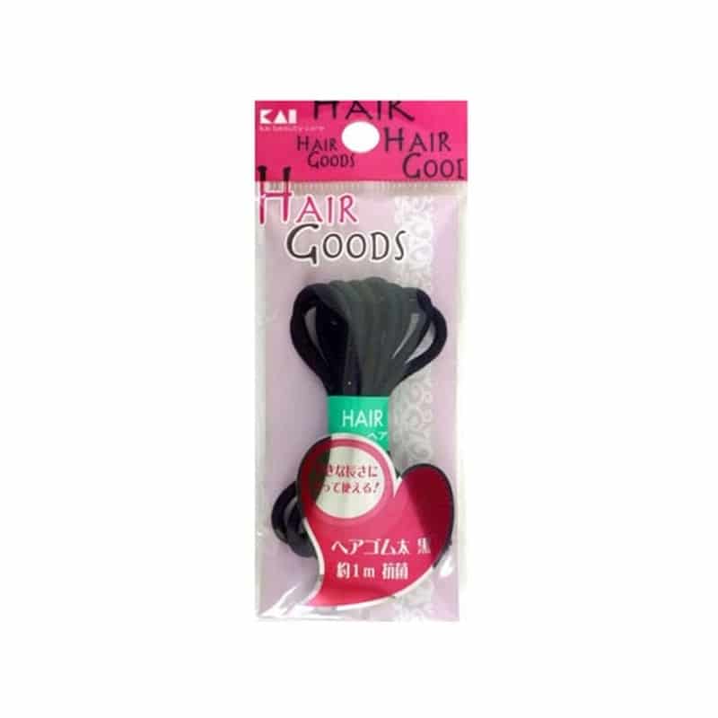 貝印 HA3018H G ヘアゴム 太 黒 約1m 抗菌 1個（ご注文単位1個)【直送品】