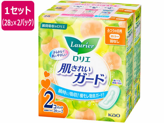 KAO ロリエ 肌きれいガード 昼用 羽なし 28コ×2パック 1セット(ご注文単位1セット)【直送品】