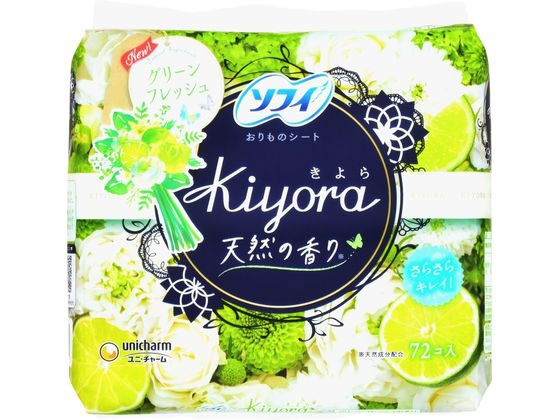 ユニチャーム ソフィKiyoraフレグランス グリーンフレッシュ 72枚 1パック(ご注文単位1パック)【直送品】
