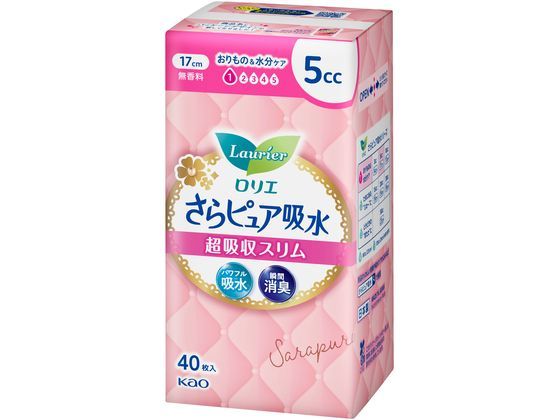 KAO ロリエ さらピュア吸水 超吸収スリム 5cc 40枚 1パック(ご注文単位1パック)【直送品】