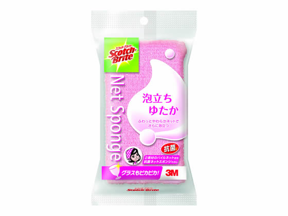 3M スコッチブライト 泡立ちゆたか ネットスポンジピンク WNT-77KP 1個(ご注文単位1個)【直送品】