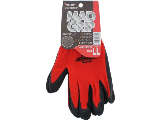 川西工業 マッドグリップ レッド LL #2635 1双(ご注文単位1双)【直送品】