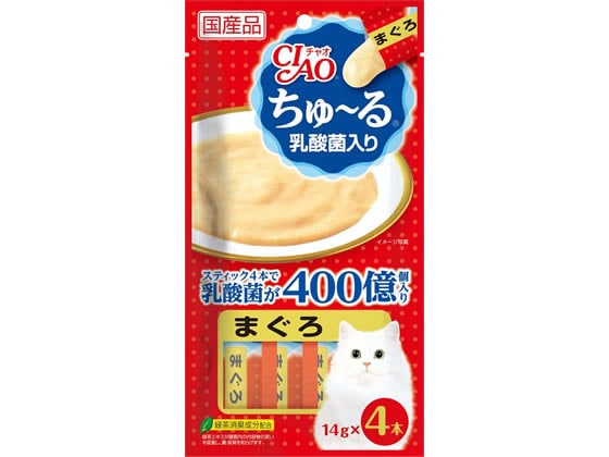 いなば CIAO ちゅーる 乳酸菌入り まぐろ 14g×4本 1パック(ご注文単位1パック)【直送品】