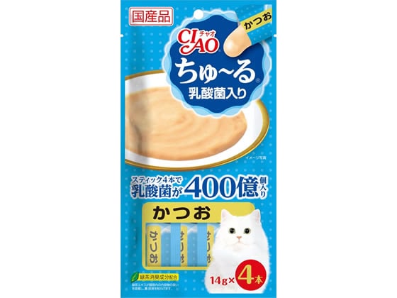 いなば CIAO ちゅーる 乳酸菌入り かつお 14g×4本 1パック(ご注文単位1パック)【直送品】