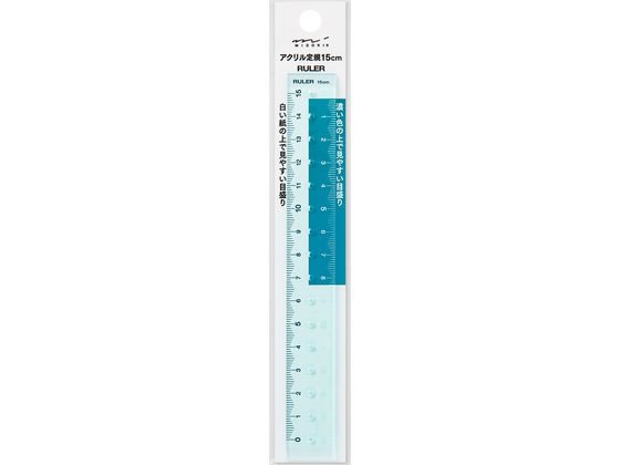 ミドリ(デザインフィル) 定規15cm 青A 42295006 1個（ご注文単位1個）【直送品】