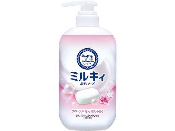 牛乳石鹸 ミルキィボディソープ フローラルせっけん ポンプ 500mL 1個（ご注文単位1個）【直送品】