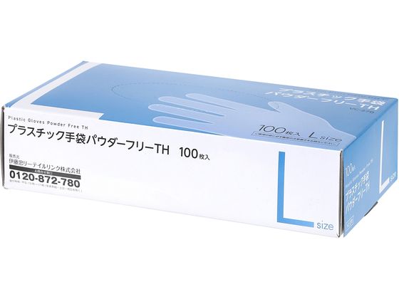 伊藤忠リーテイルリンク プラスチック手袋 パウダーフリー L100枚 VC-270 1箱(ご注文単位1箱)【直送品】