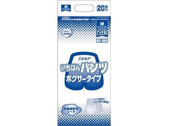 カミ商事 エルモアいちばん パンツ ボクサータイプ M 20枚 1パック(ご注文単位1パック)【直送品】