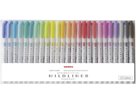 ゼブラ マイルドライナー 25色セット WKT7-25C 1セット(ご注文単位1セット)【直送品】