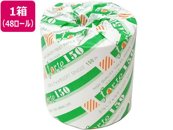 太洋紙業 芯なしフォルテ 個包装トイレットペーパー 150m 48ロール 1箱(ご注文単位1箱)【直送品】