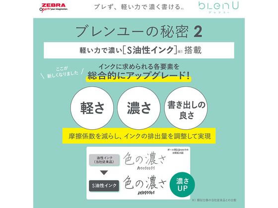 ゼブラ ブレンユー 0.5mm パープル BAS87-PU 1本(ご注文単位1本)【直送品】