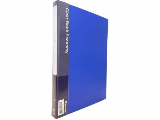 Forestway クリヤーブック エコノミー A4 40ポケット 青 1冊(ご注文単位1冊)【直送品】