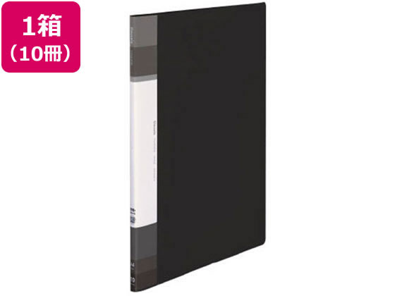 コクヨ クリヤーブック(Glassele)固定式A4背ポケット 10P黒 10冊 1箱(ご注文単位1箱)【直送品】